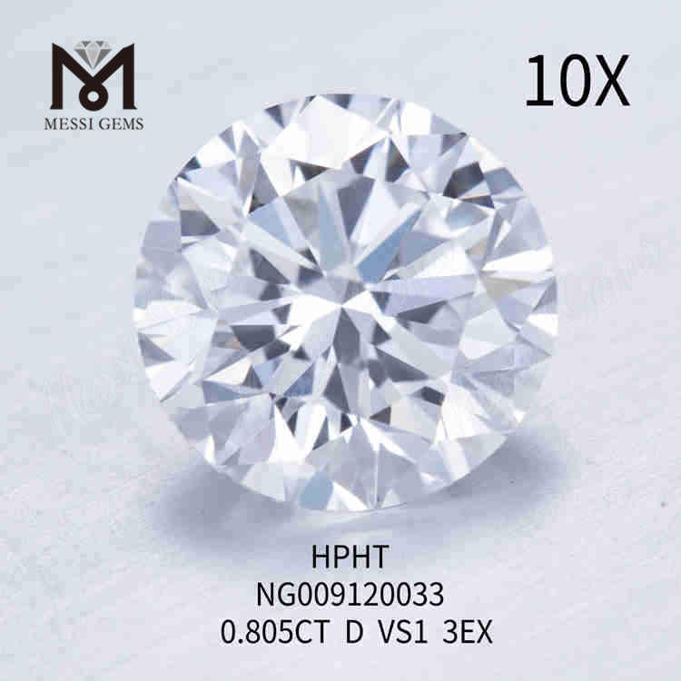 0.805캐럿 D VS1 라운드 화이트 랩 제작 다이아몬드 3EX 루즈 합성 다이아몬드