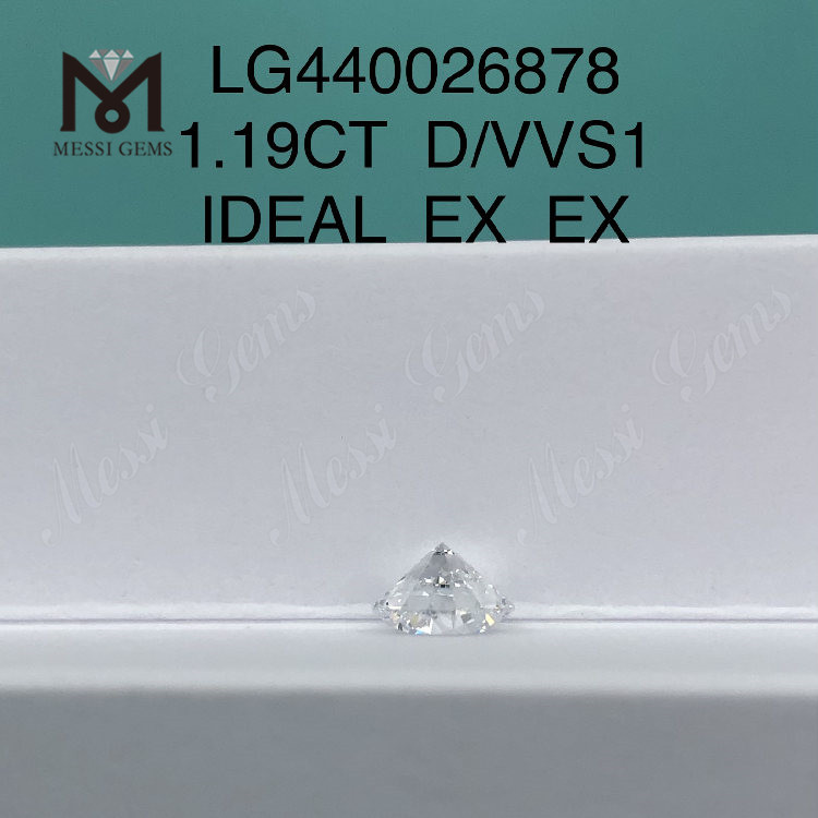1.19캐럿 D VVS1 IDEAL EX EX 라운드 랩 그로운 다이아몬드