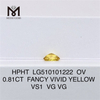0.81ct 팬시 비비드 옐로우 Vs Lab 다이아몬드 OV 모양 HPHT 합성 다이아몬드 공장 가격