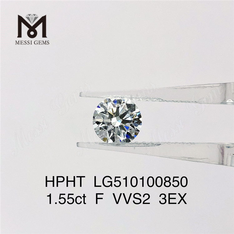 1.55ct F vvs 라운드 루즈 랩 다이아몬드 3EX 랩 다이아몬드 HPHT 도매 가격