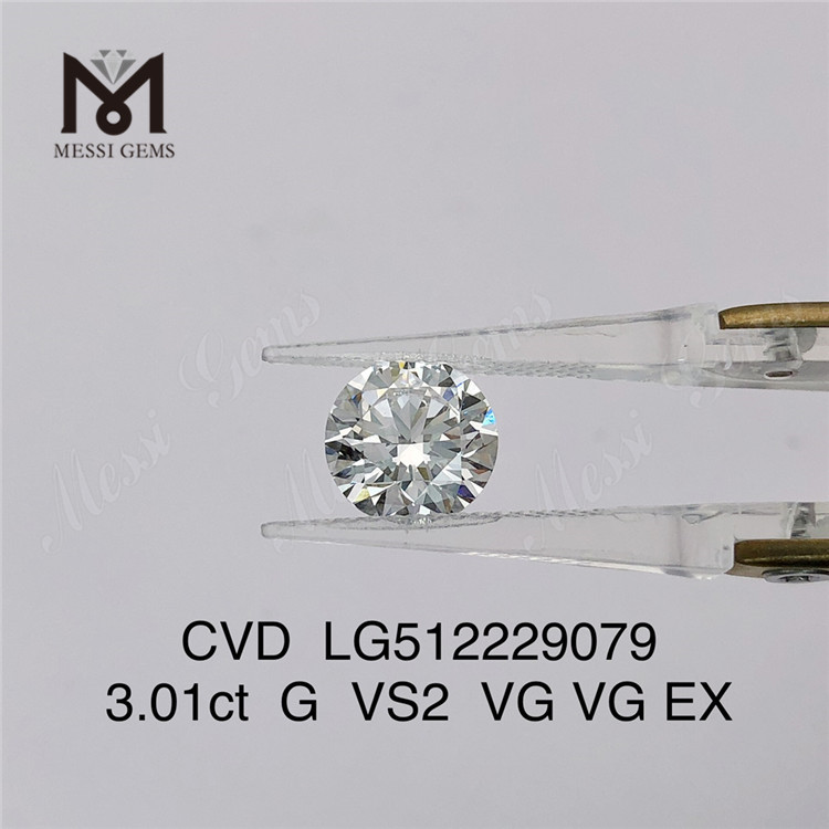  3.01CT G cvd 다이아몬드 도매 대 인공 다이아몬드 도매 가격