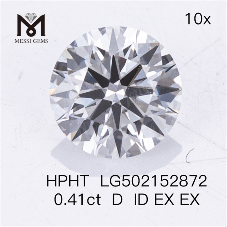 0.41ct HPHT D ID EX EX 원형 랩 다이아몬드