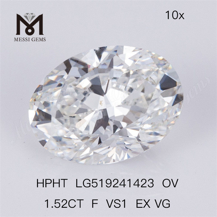 1.52ct F VS1 EX VG OV HPHT 랩 다이아몬드