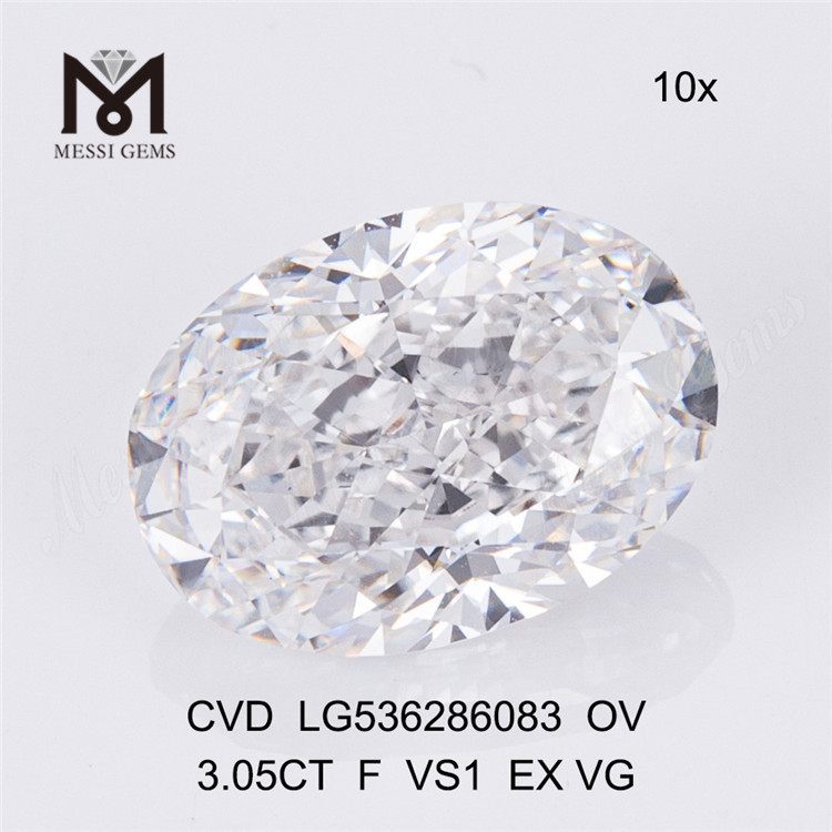 3.05ct 저렴한 루즈 랩 다이아몬드 F 컬러 VS 타원형 루즈 인공 다이아몬드