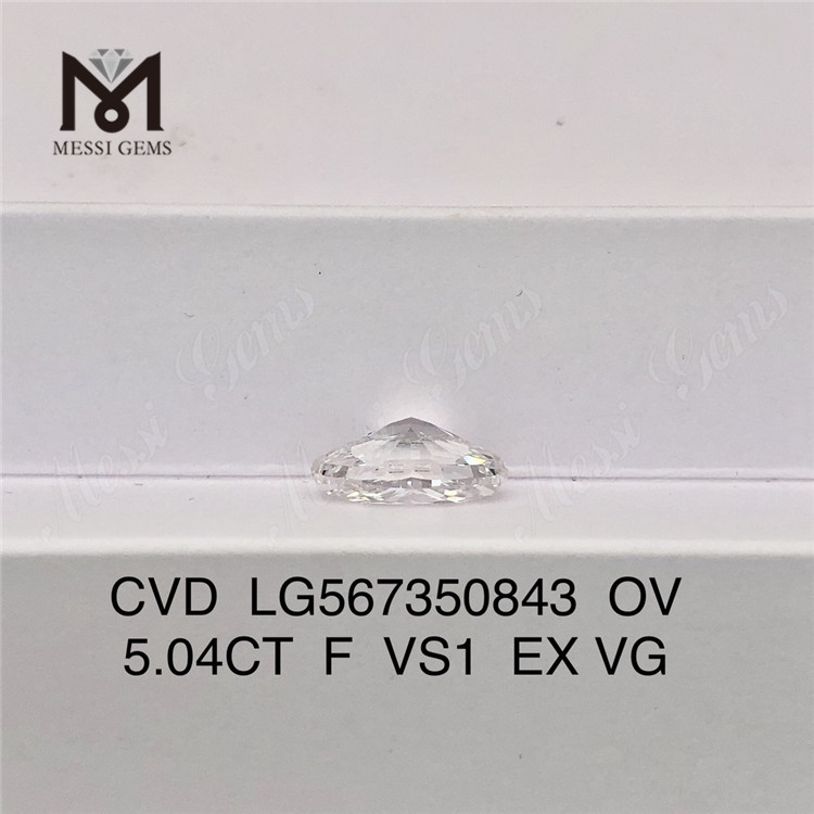 5.04CT F VS1 EX VG CVD 실험실 성장 다이아몬드 OV LG567350843 