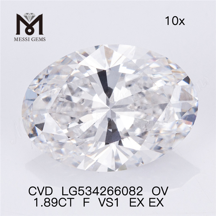 1.89ct F 오벌 랩 다이아몬드 VS1 ov 화이트 루즈 인공 다이아몬드 판매 중