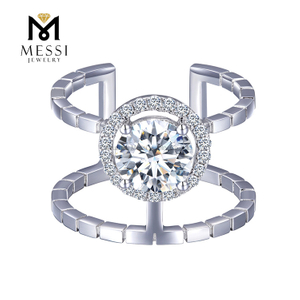 1.14ct 18k gpld 패션 결혼 반지 여성 선물 골드 주얼리 DEF Moissanite 다이아몬드 반지