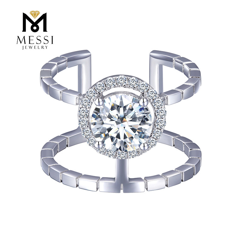 1.14ct 18k gpld 패션 결혼 반지 여성 선물 골드 주얼리 DEF Moissanite 다이아몬드 반지
