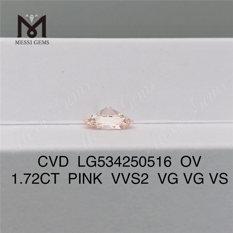 1.72ct 핑크 vvs cvd 다이아몬드 타원형 실험실 다이아몬드 저렴한 가격