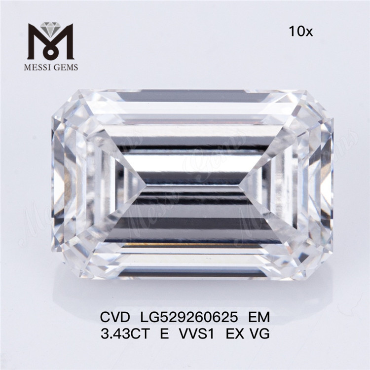 3.43CT E VVS1 EX VG EM 루즈 합성 다이아몬드 CVD LG529260625
