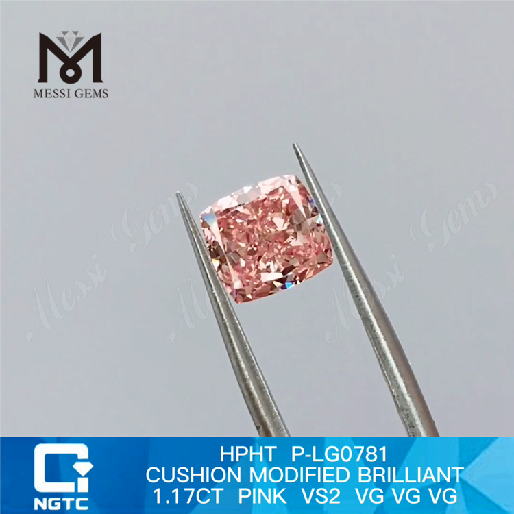1.17CT 쿠션 핑크 VS2 3VG HPHT 랩그로운 다이아몬드 P-LG0781 
