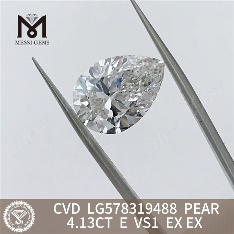 4.13CT E VS1 EX EX 루즈 랩 그로운 다이아몬드 CVD LG578319488 PEAR 판매용