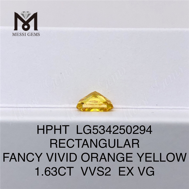 1.63ct 팬시 옐로우 루즈 합성 다이아몬드 직사각형 옐로우 랩 성장 다이아몬드 도매 가격