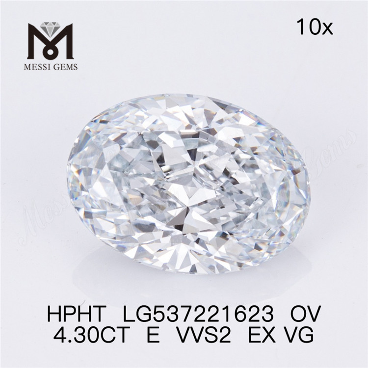 4.30ct vvs 화이트 구매 랩 다이아몬드 E 컬러 타원형 hpht 루즈 랩 다이아몬드