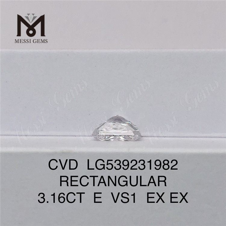 3.16ct E 3ct 저렴한 합성 다이아몬드 직사각형 흰색 루즈 랩 다이아몬드 공장 가격