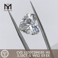 3.33CT G VVS2 EX EX HS 3ct 실험실 성장 cvd 다이아몬드 LG597394185丨 메시지 