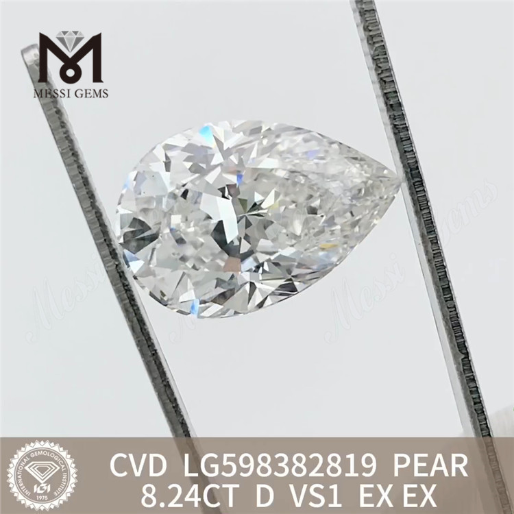 8.24CT D VS1 PEAR CVD 실험실 가공 다이아몬드 도매 가격丨Messigems LG598382819