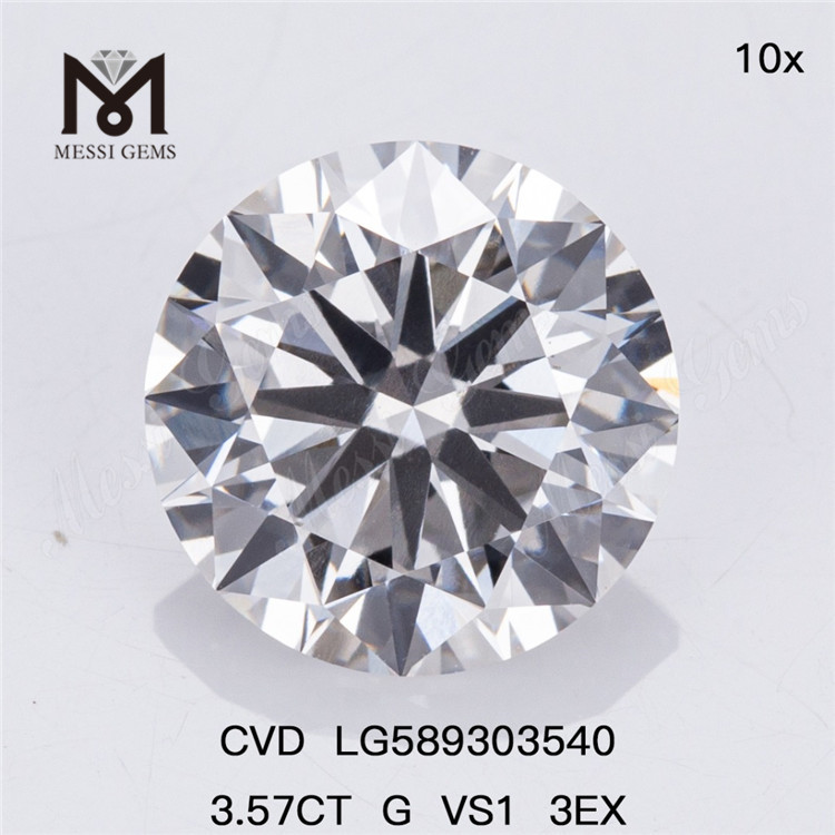 3.57CT G VS1 3EX CVD 다이아몬드 LG589303540丨Messigems로 쥬얼리 디자인을 향상하세요