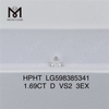 1.69CT D VS2 3EX hpht 라운드 랩 그로운 다이아몬드 도매 우수 LG598385341丨 메시지