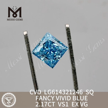 2.17CT SQ FANCY VIVID BLUE 연구소 엔지니어링 다이아몬드 VS1 LG614321246丨메시젬