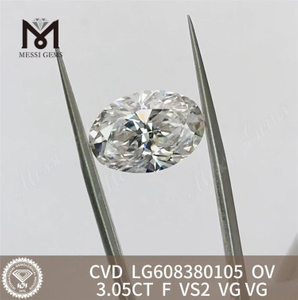 3.05CT F VS2 OV 도매 IGI 인증 루즈 다이아몬드 윤리적으로 공급되고 전문적으로 컷팅됨丨Messigems LG608380105