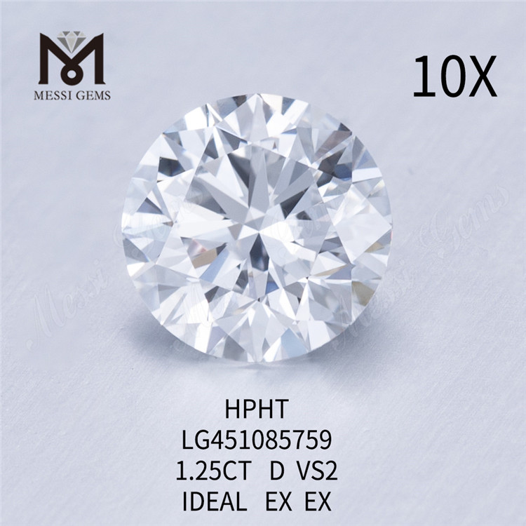 HPHT 랩 다이아몬드 1.25ct D VS2 RD 브릴리언트