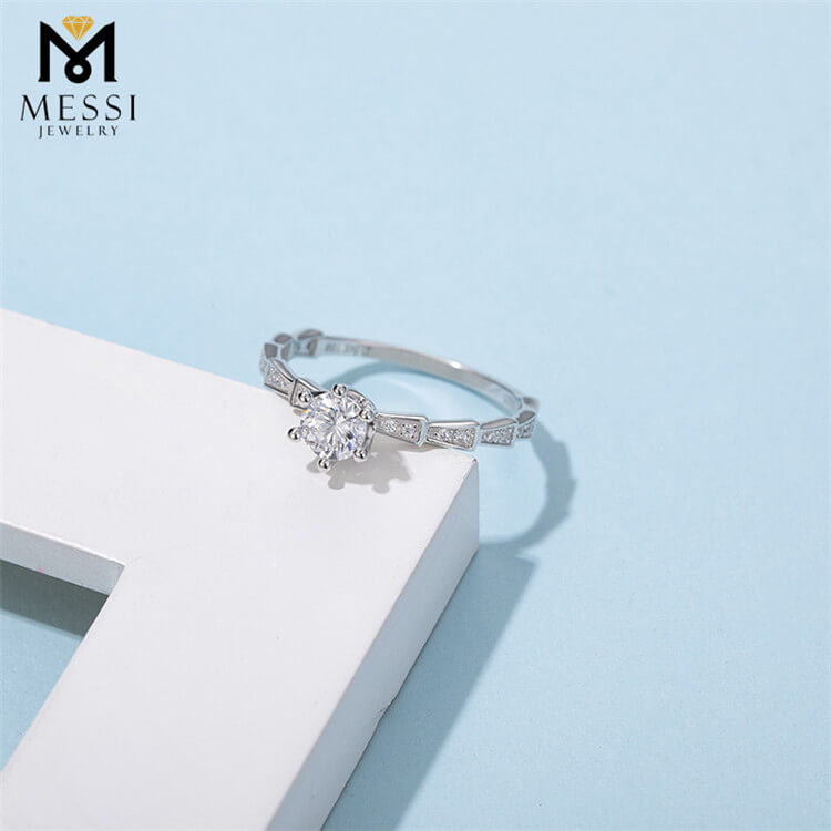 Wuzhou 공장 가격은 반지 1ct moissanite 다이아몬드 반지