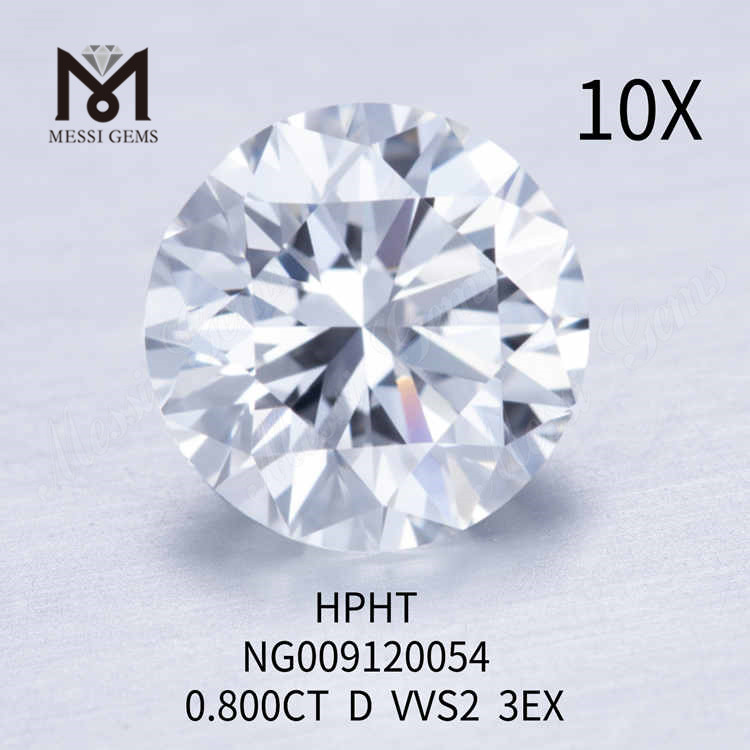 0.8CT 랩 다이아몬드 VVS2 3EX 화이트 라운드 루즈 
