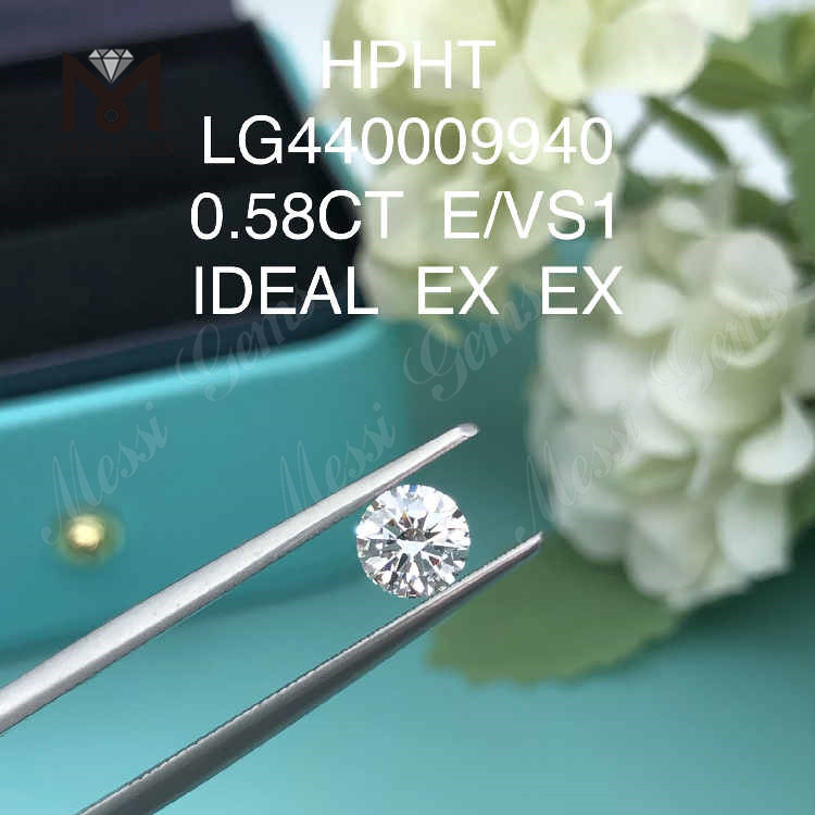 0.58CT 화이트 E/VS1 라운드 최고의 실험실 제작 다이아몬드 이상적