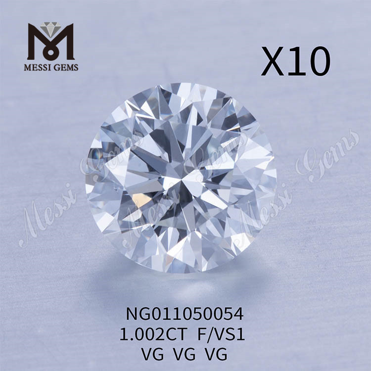 1.002ct 라운드 F 루즈 젬스톤 합성 다이아몬드 VS1