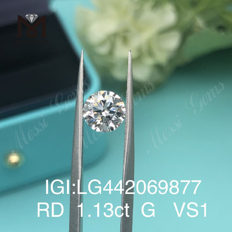 1.13캐럿 G VS1 라운드 BRILLIANT IDEAL 2EX 인공 성장 다이아몬드