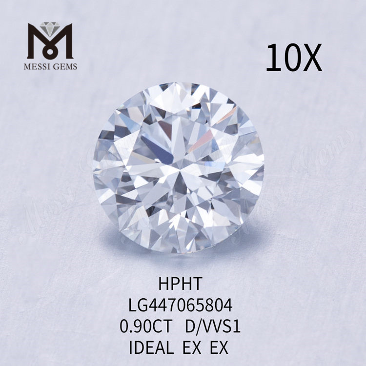 0.90캐럿 D 라운드 브릴리언트 IDEL 컷 vvs1 연구소 제작 다이아몬드