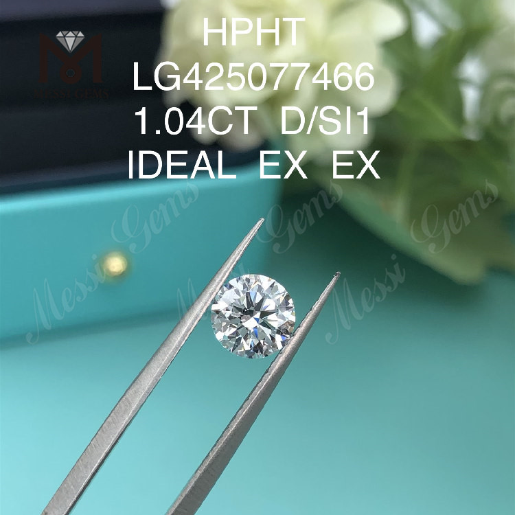 1.04캐럿 D/SI1 IDEAL EX EX 랩그로운 다이아몬드 라운드 