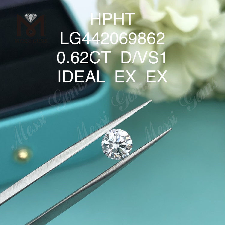 D VS1 라운드 0.62CT 랩 그로운 다이아몬드 이상적인 저렴한 인공 다이아몬드