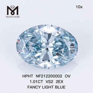 NF212200002 OV 1.01CT VS2 2EX 팬시 라이트 블루 HPHT 랩 다이아몬드