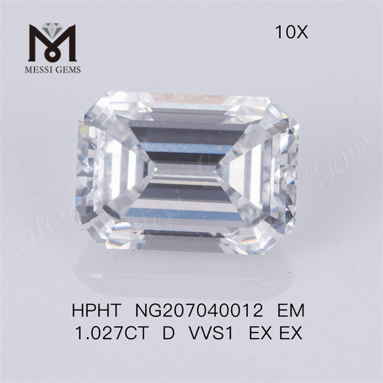 에메랄드 컷 1.027CT D VVS1 EX EX 합성 다이아몬드