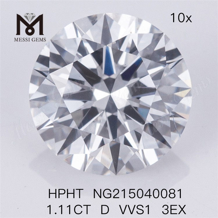 루즈 1.11CT 라운드 맨 메이드 다이아몬드 D VVS1 3EX HPHT 랩 다이아몬드
