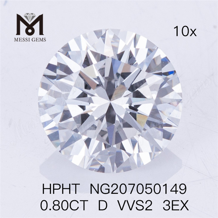0.80CT HPHT 합성 다이아몬드 D VVS2 3EX 랩 다이아몬드 