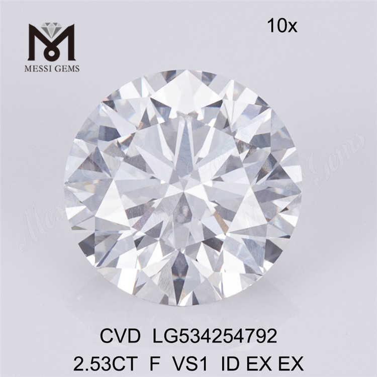 2.53CT F VS 느슨한 실험실 다이아몬드 도매 RD 모양 실험실 성장 다이아몬드 2.5캐럿 판매