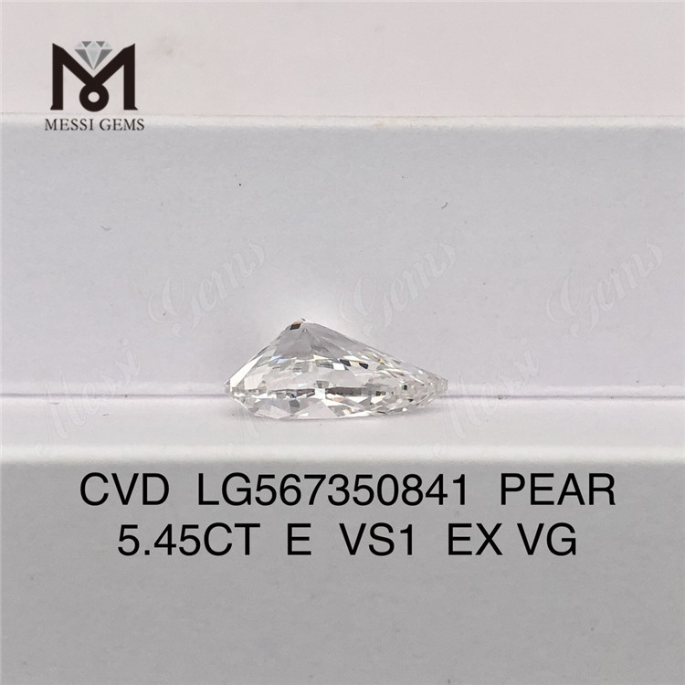 5.45CT E VS1 EX VG PEAR 컷 CVD 랩그로운 다이아몬드 LG567350841