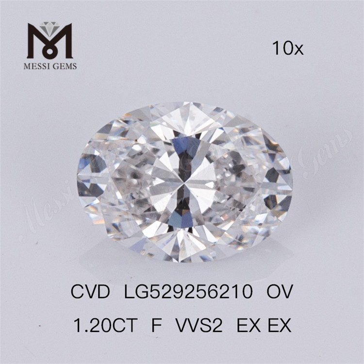 1.20ct F Vvs2 루즈 랩 다이아몬드 세일 타원형 저렴한 인공 다이아몬드 CVD