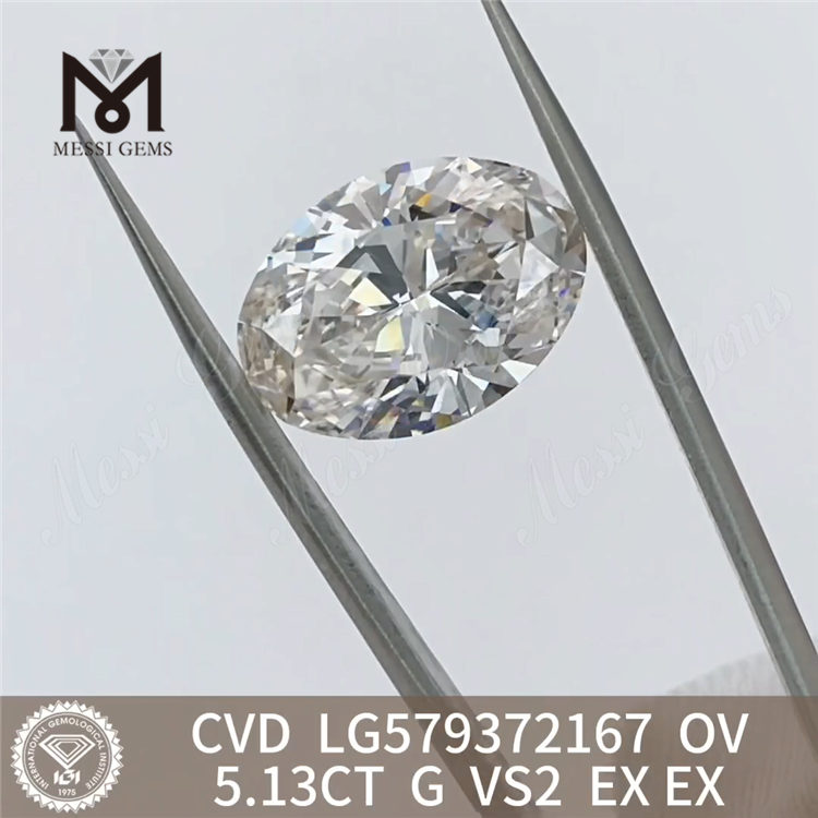 5.13CT OV 모양 G VS2 EX EX 온라인 실험실 다이아몬드 CVD LG579372167 
