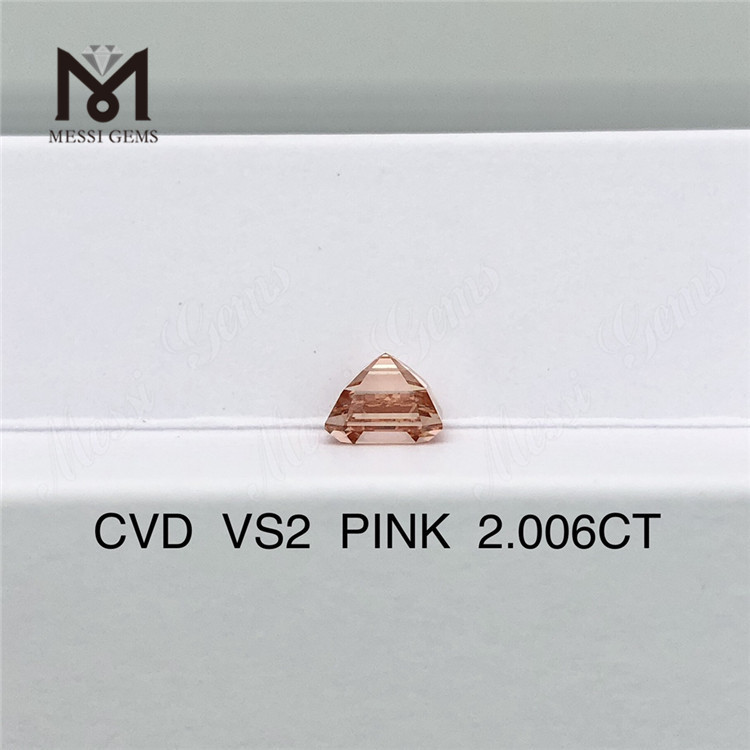 2.006ct 핑크 어셔 컷 랩 성장 다이아몬드 도매 가격 핑크 랩 다이아몬드 저렴한