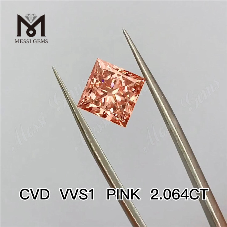 2.064ct 핑크 실험실 성장 다이아몬드 공급 업체 cvd 합성 핑크 다이아몬드 도매 가격