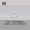 5.52CT G SI1 ID EX EX 실험실 성장 다이아몬드 cvd 5ct 최고의 인공 다이아몬드