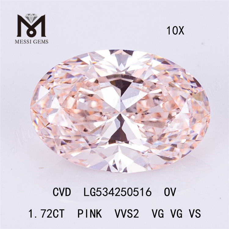 1.72ct 핑크 vvs cvd 다이아몬드 타원형 실험실 다이아몬드 저렴한 가격