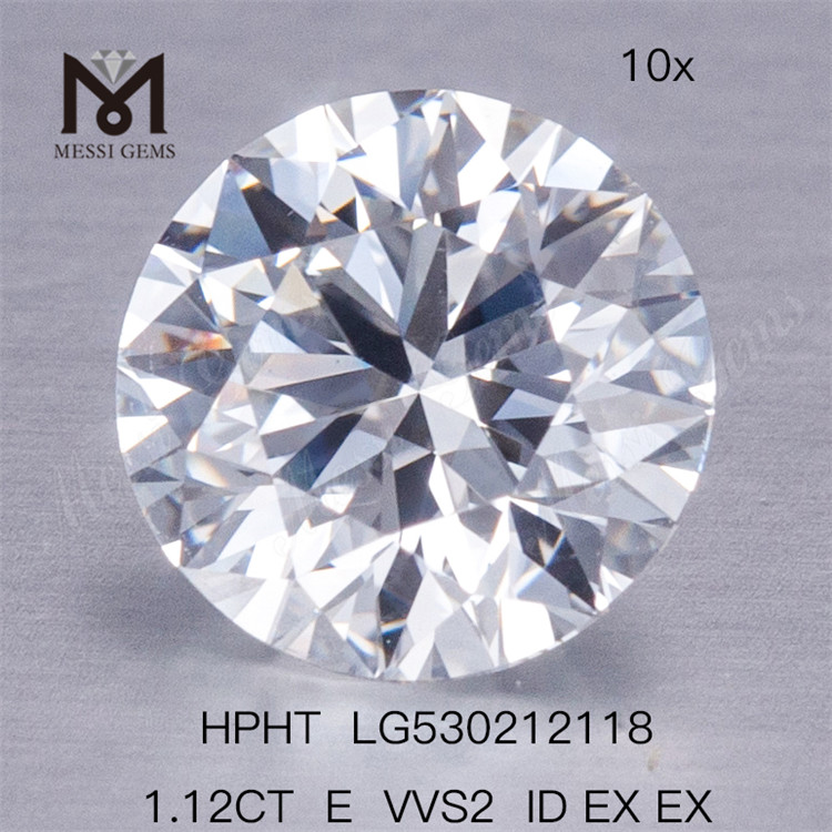1.12ct E VVS2 ID EX EX 라운드 합성 다이아몬드 EX 루즈 젬스톤