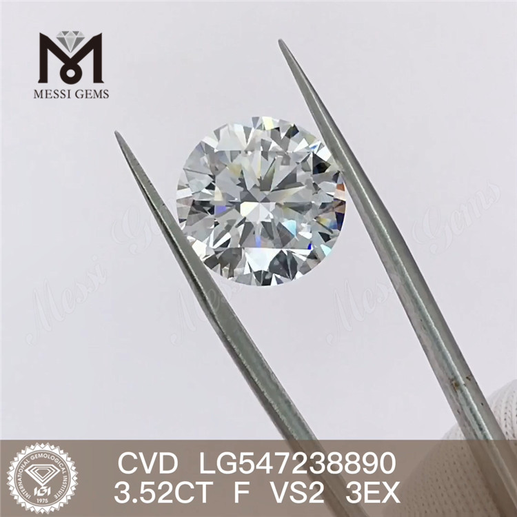 3.52ct F 컬러 VS2 3EX 합성 다이아몬드 가격 RD CVD 다이아몬드
