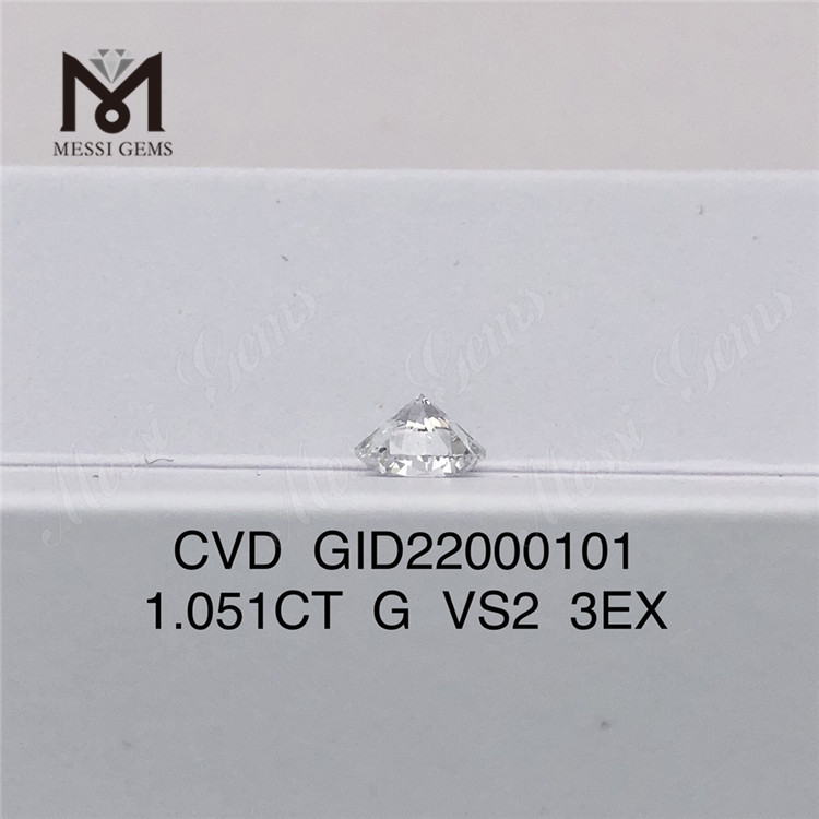 1.051ct G VS2 3EX 라운드 맨 메이드 다이아몬드 3EX 다이아몬드