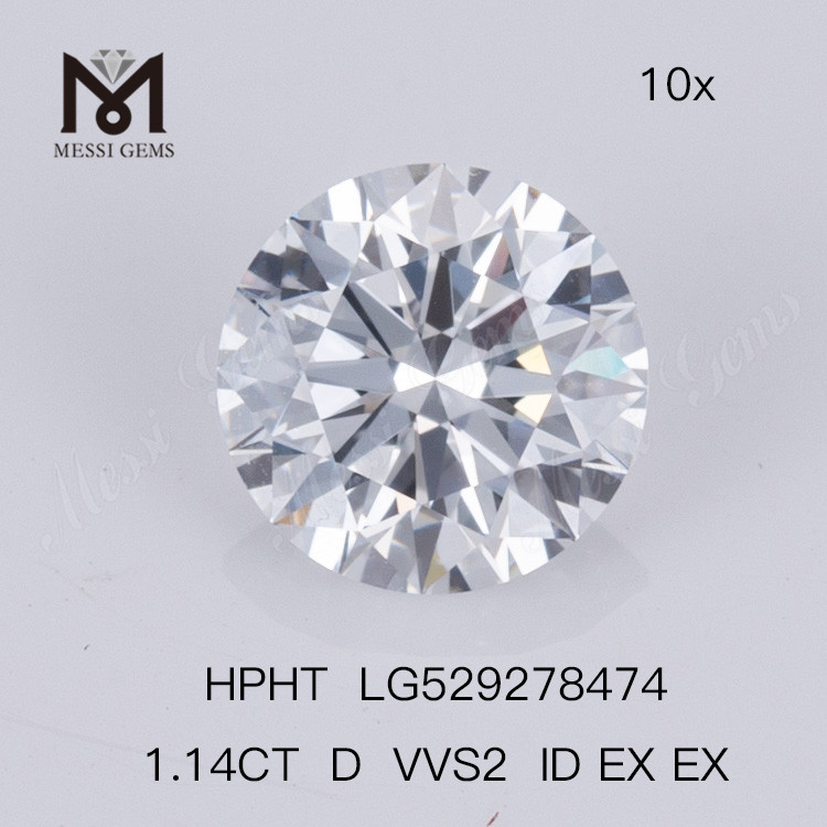1.14ct D VVS2 ID EX EX 라운드 최고 품질의 인공 다이아몬드